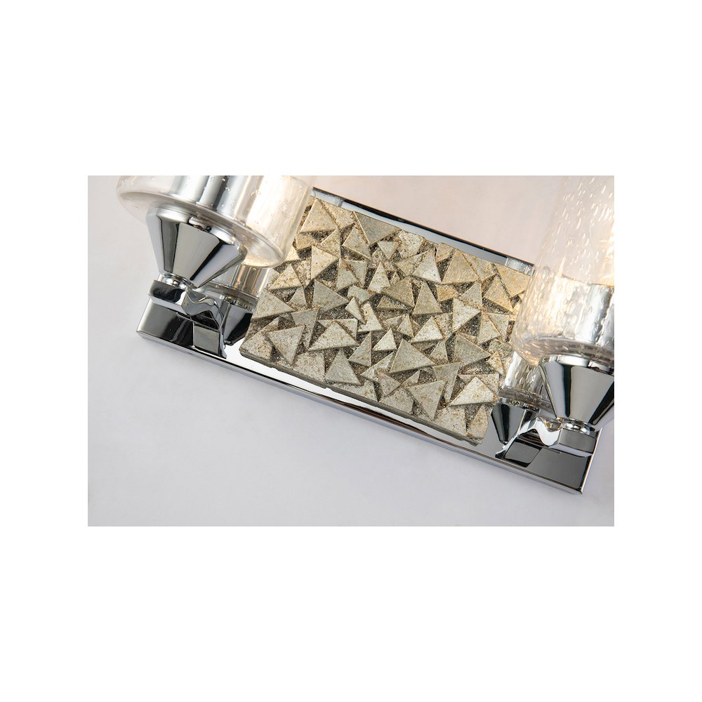 Bocage 2 Light Bath Bar In Polished Chrome And Silver. Picture 2