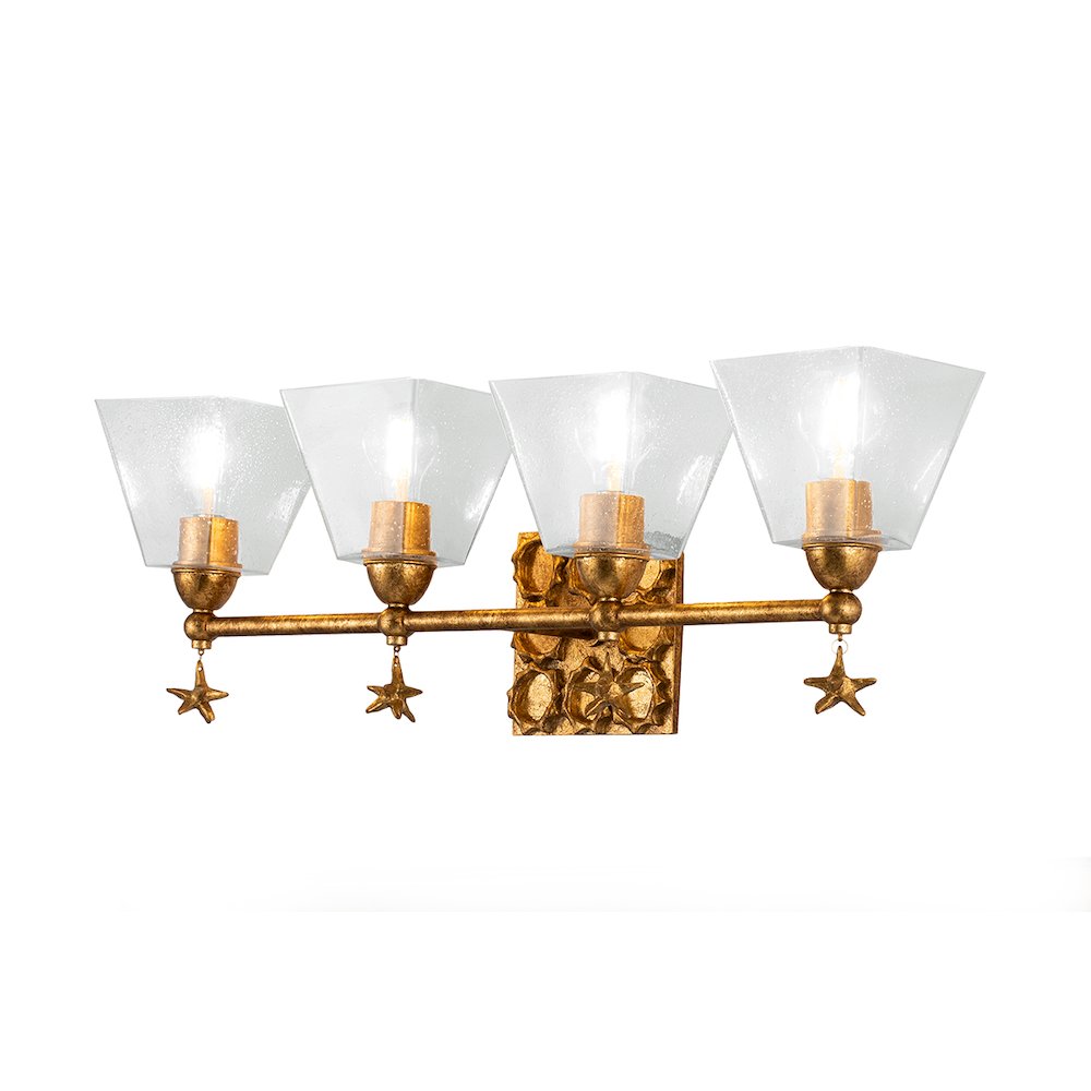 Star 4 Light Bath Bar in Gold. Picture 1