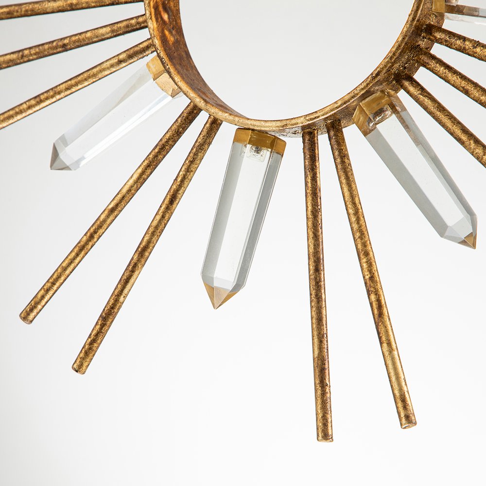 Sun King 1 Light Pendant in Gold. Picture 3