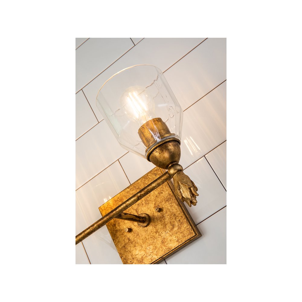 Felice 2 Light Vanity Light In Gold. Picture 3