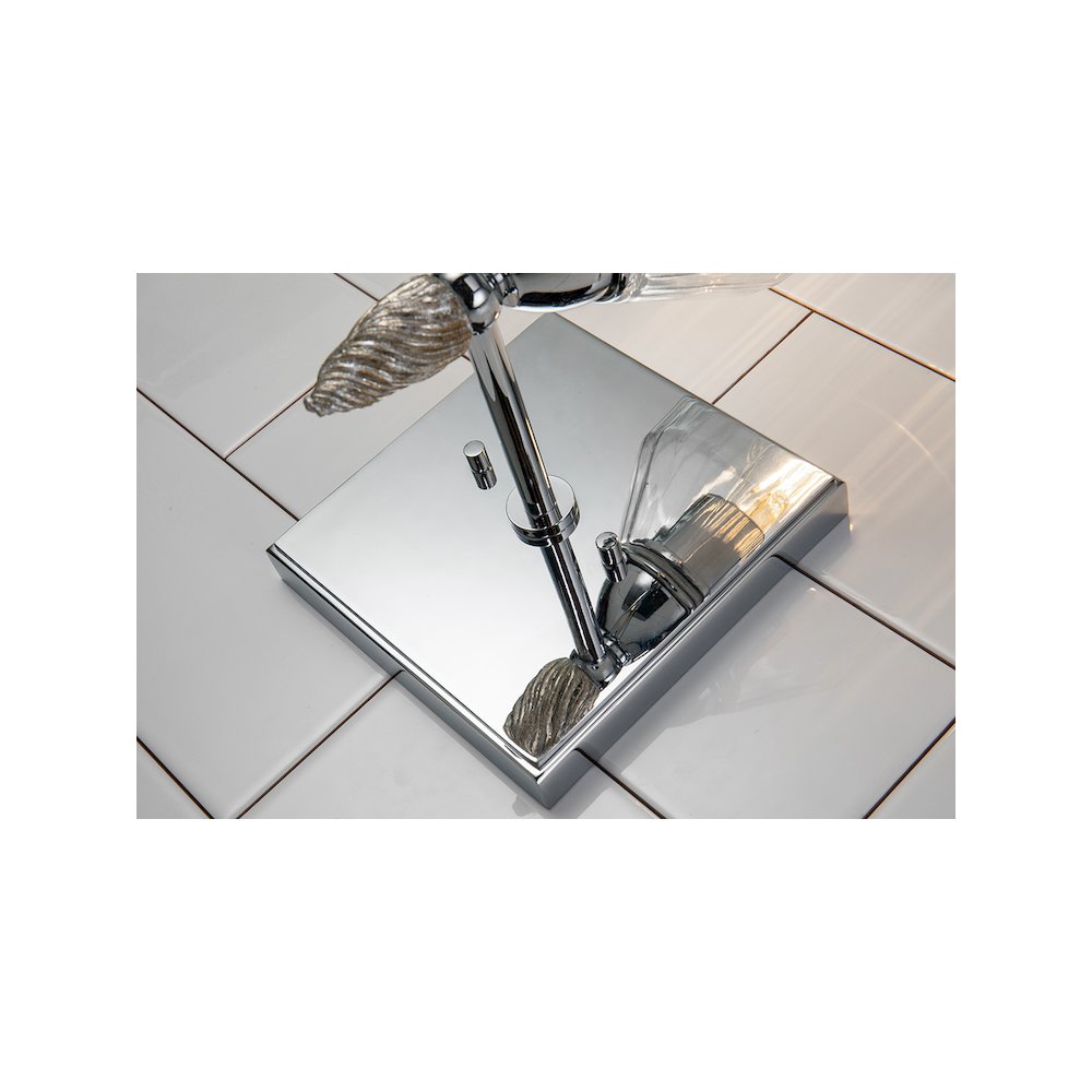 Felice 1 Light Wall Sconce In Polished Chrome With Silver Accents. Picture 2