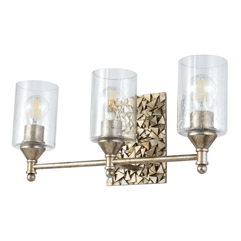 Mosaic 3-Light Vanity Light In Antique Silver. Picture 1