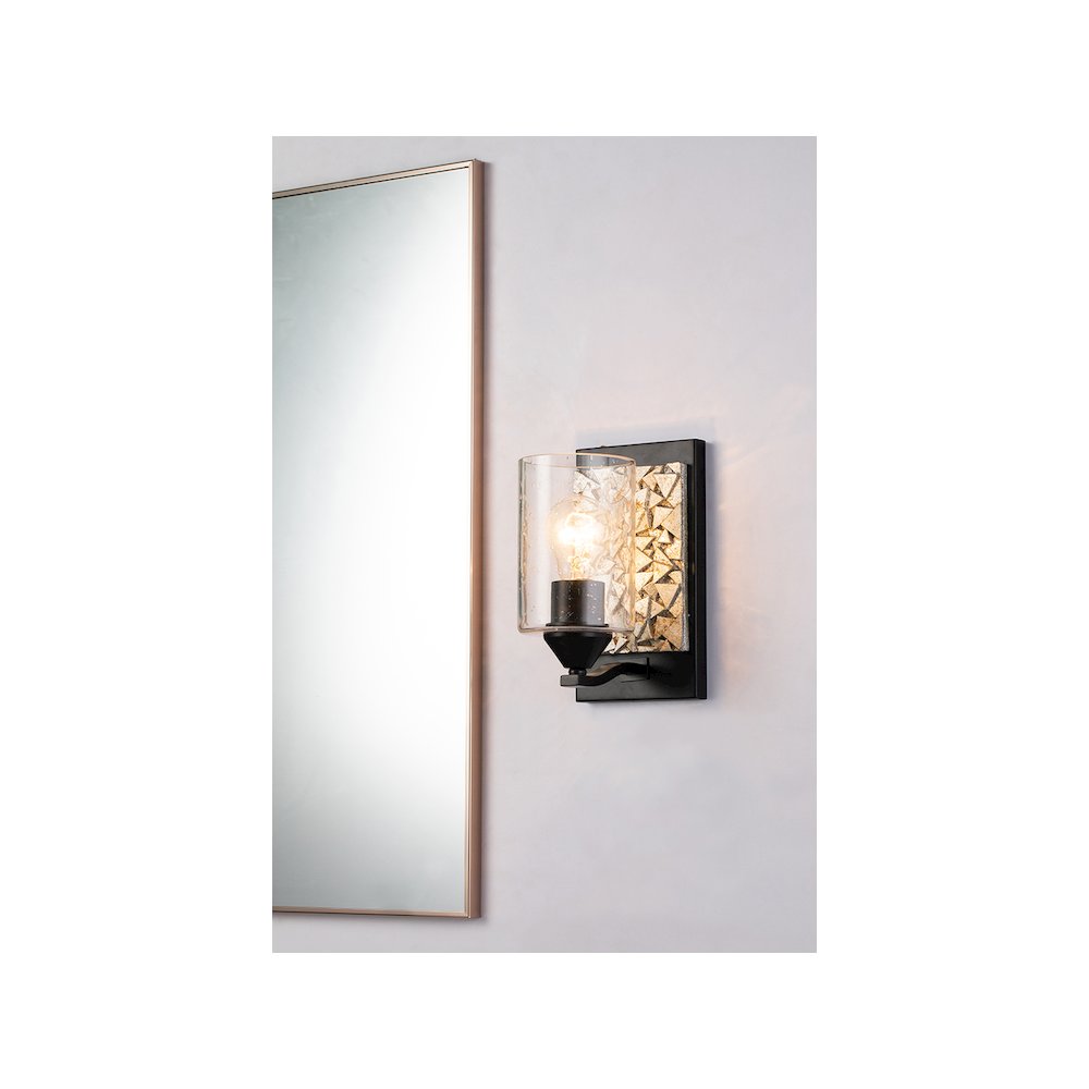 Bocage 1 Light Wall Sconce In Matte Black And Silver. Picture 2
