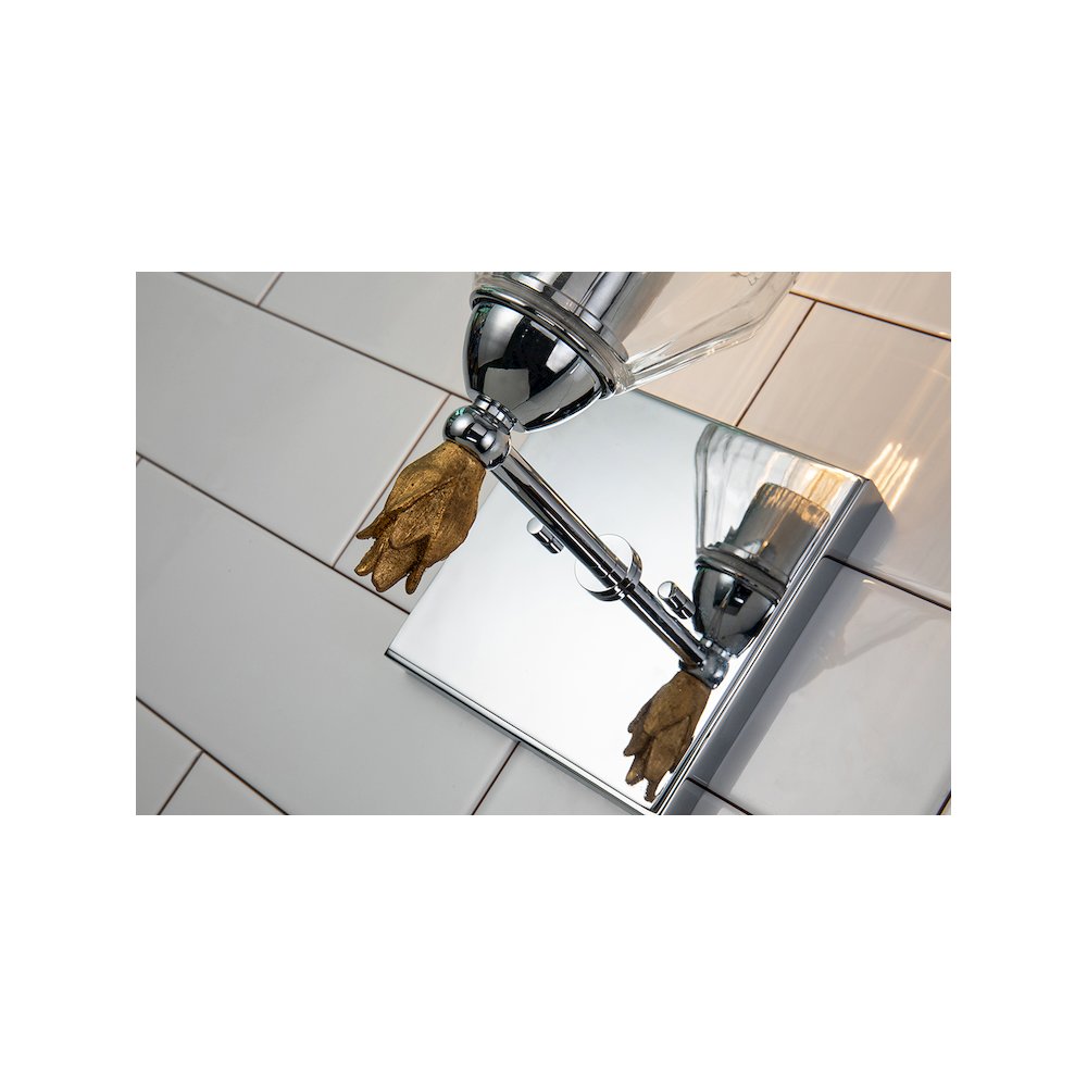 Felice 1 Light Wall Sconce In Polished Chrome With Gold Accents. Picture 2