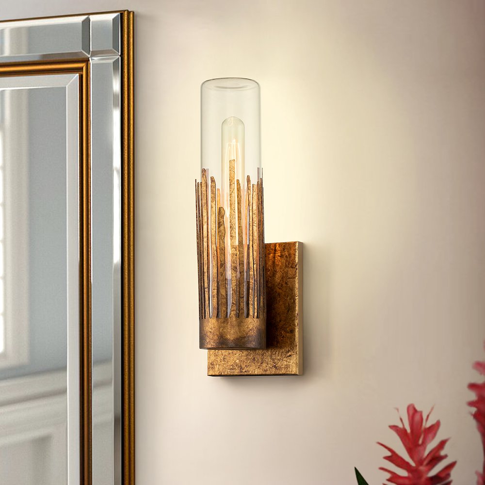 Sawgrass 1 Light Sconce in Gold Leaf. Picture 3