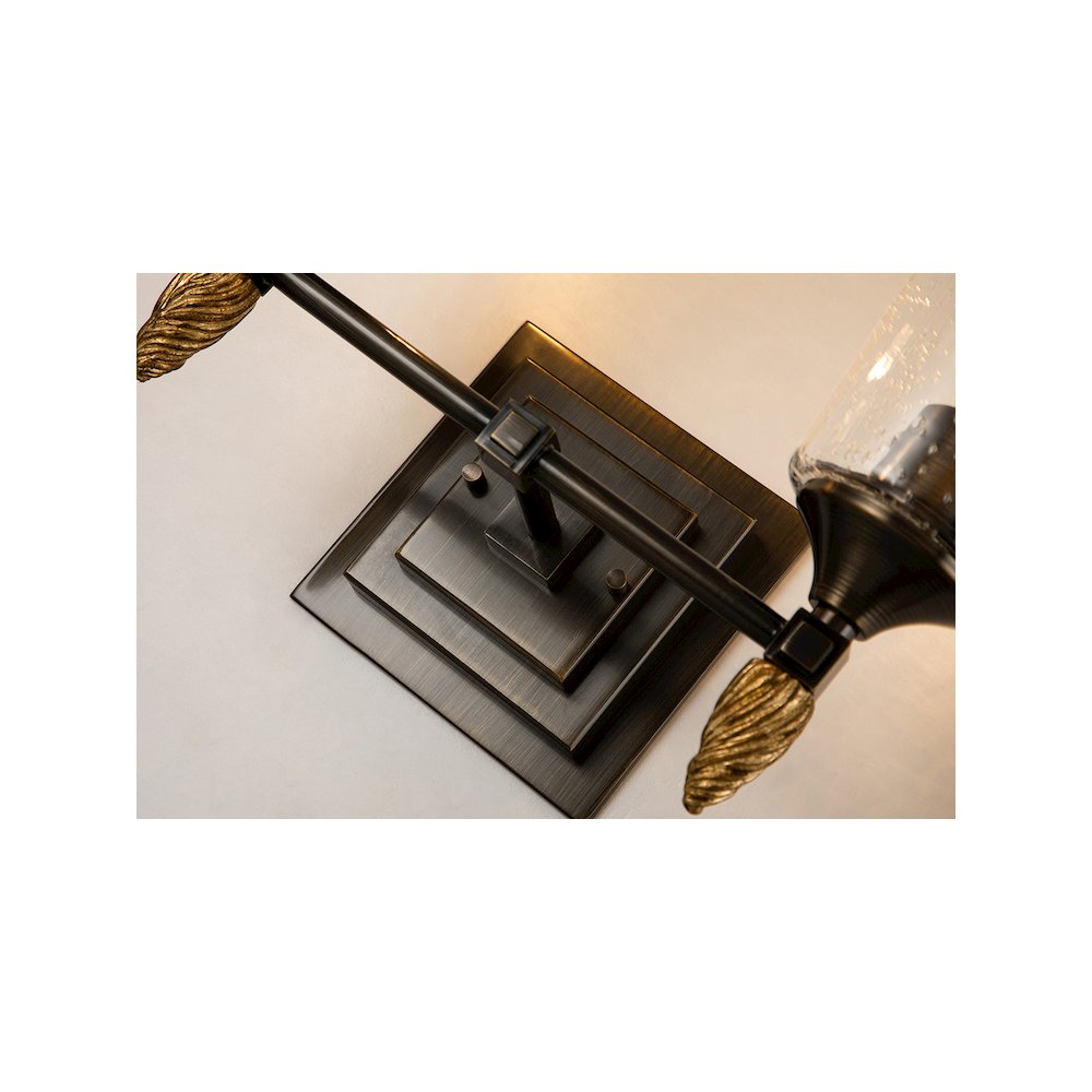 Vetiver 2-Light Dark Bronze With Gold Accents. Picture 4