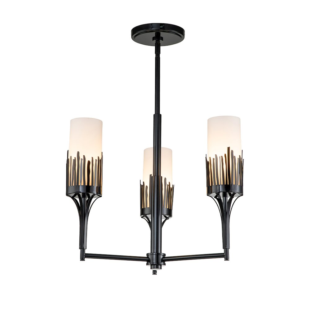 Sawgrass 3 Lt Chandelier in Black. Picture 1