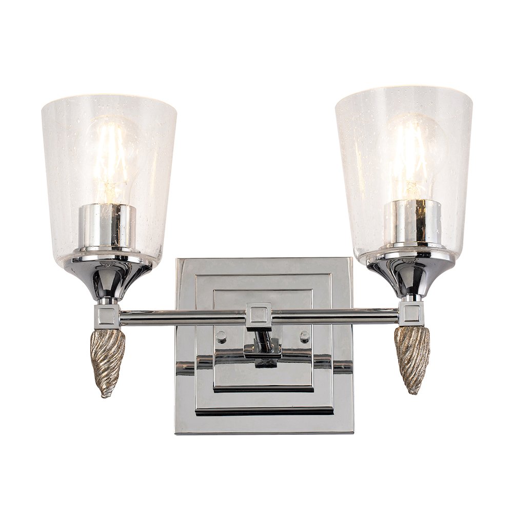 Vetiver 2 Light Vanity in Polished Chrome with Silver Accent. Picture 2