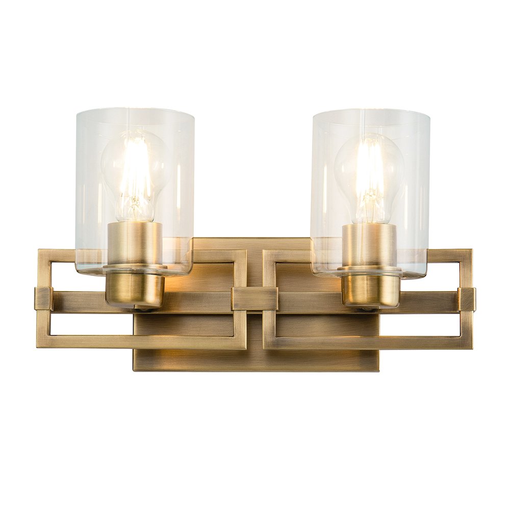 Estes 2 Light Bath Vanity In Aged Brass. Picture 1