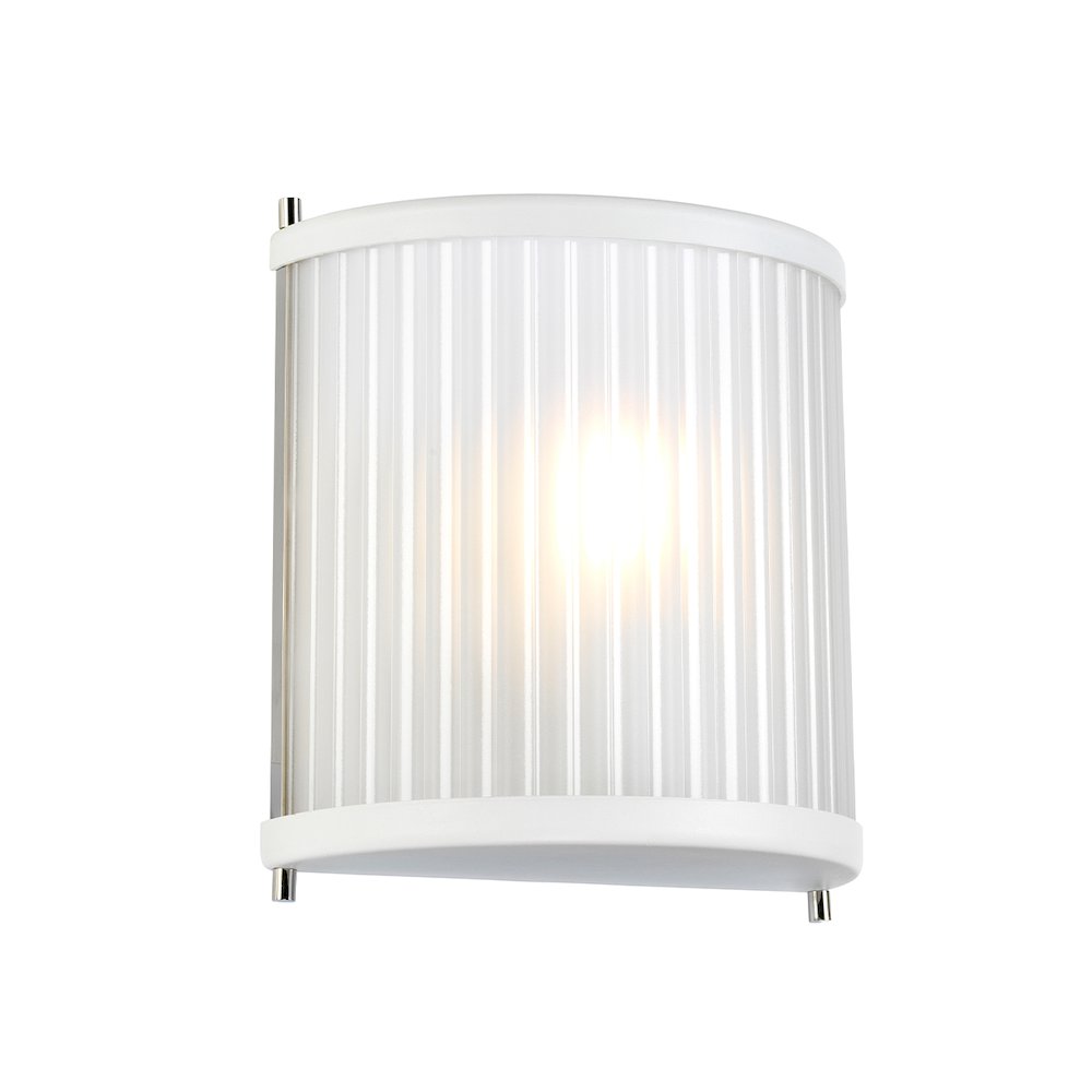 Corona 1 Light Sconce in White. Picture 1
