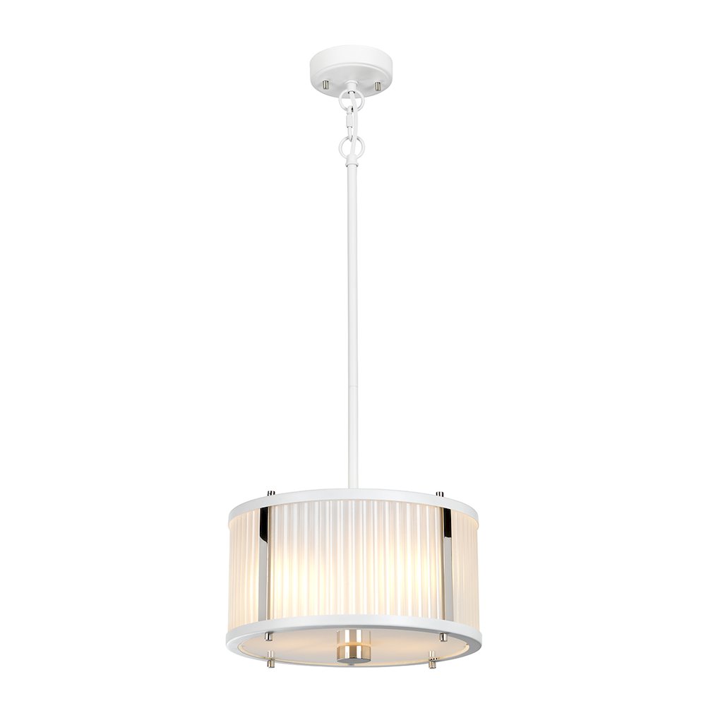 Corona 2 Light Flush in White. Picture 1