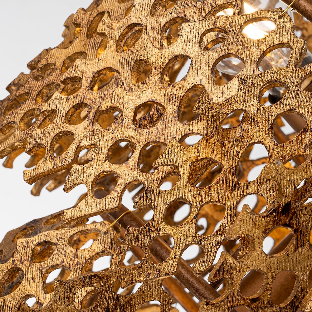 Coral Luxe Pendant in Gold Leaf. Picture 5