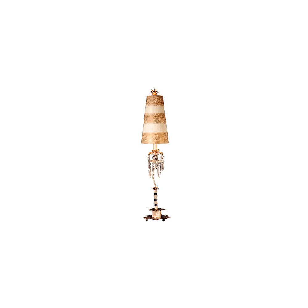 Birdland Whimsical Striped Shaded Buffet Table Lamp By Lucas McKearn. Picture 1