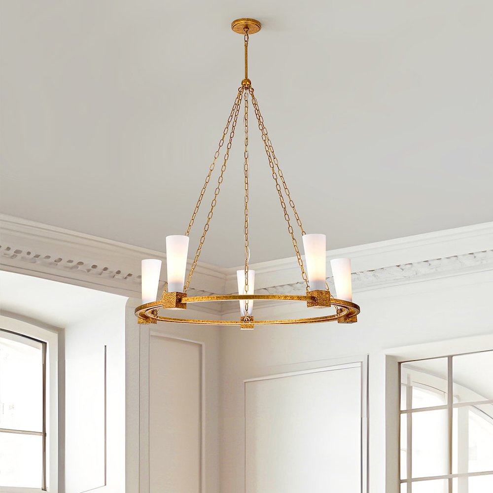 Kristy 5 Light Chandelier Gold. Picture 2