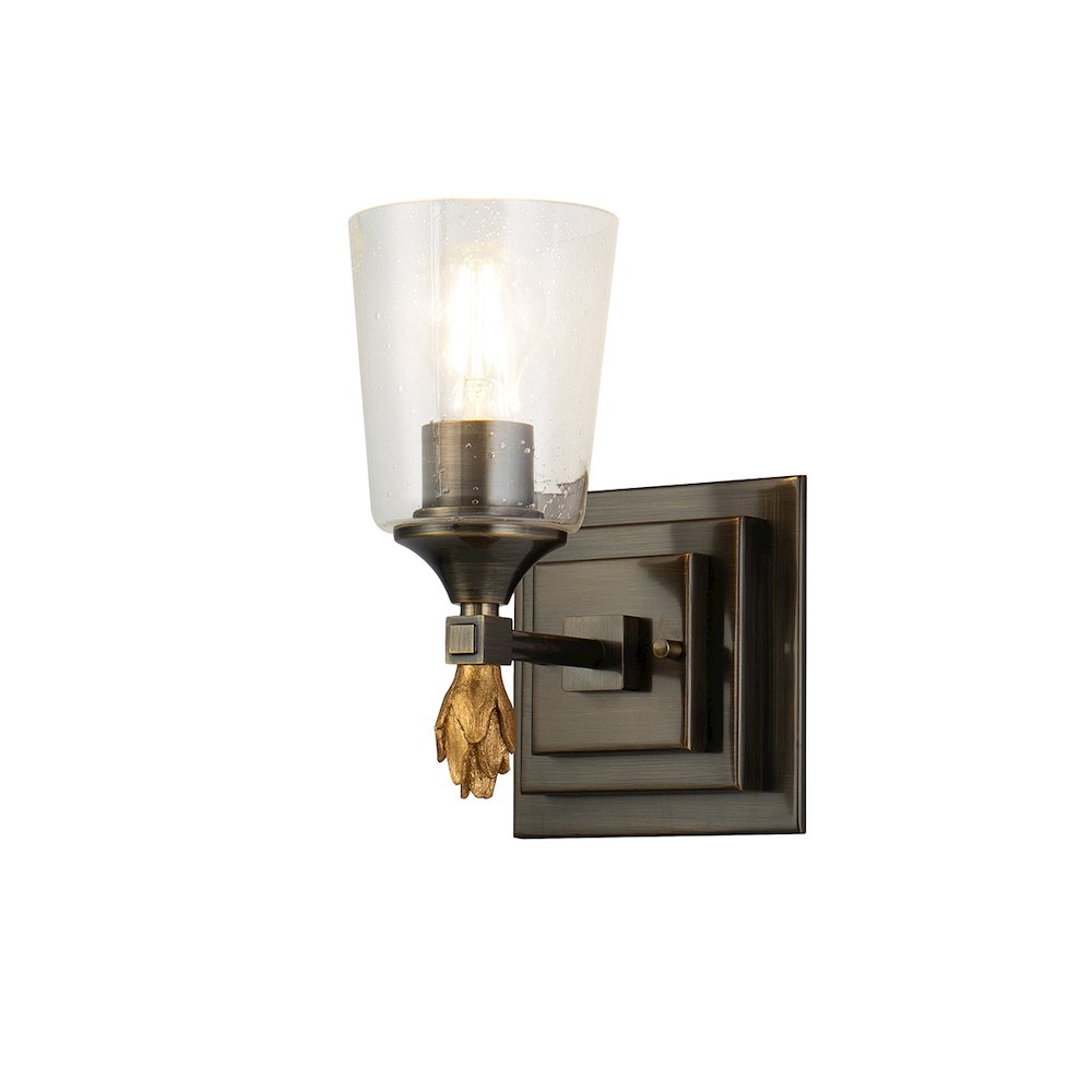 Vetiver 1 Light Dark Bronze With Gold Accent. Picture 1