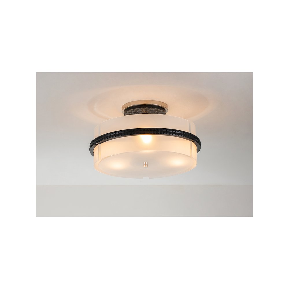 Mazant 3 Light Semi Flush in Black and Chrome. Picture 2