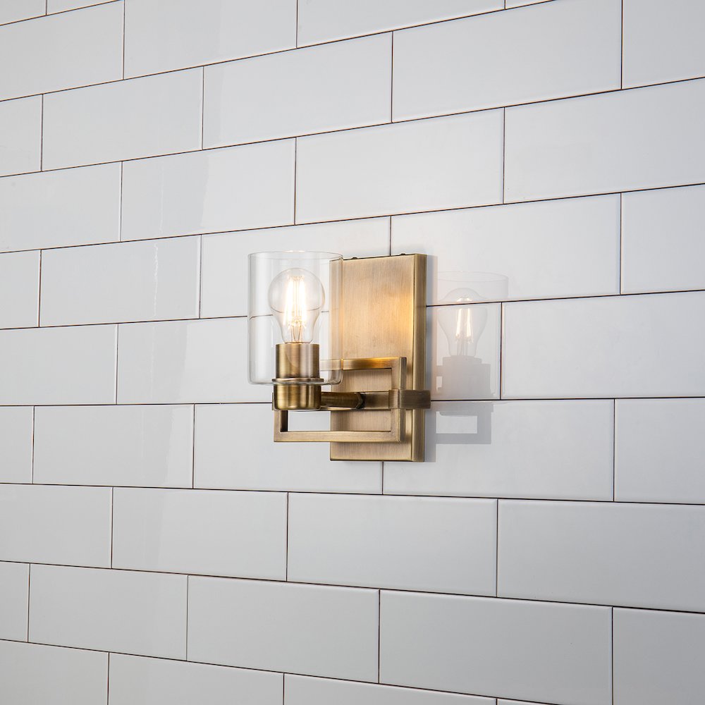 Estes 1 Light Wall Sconce In Aged Brass. Picture 4