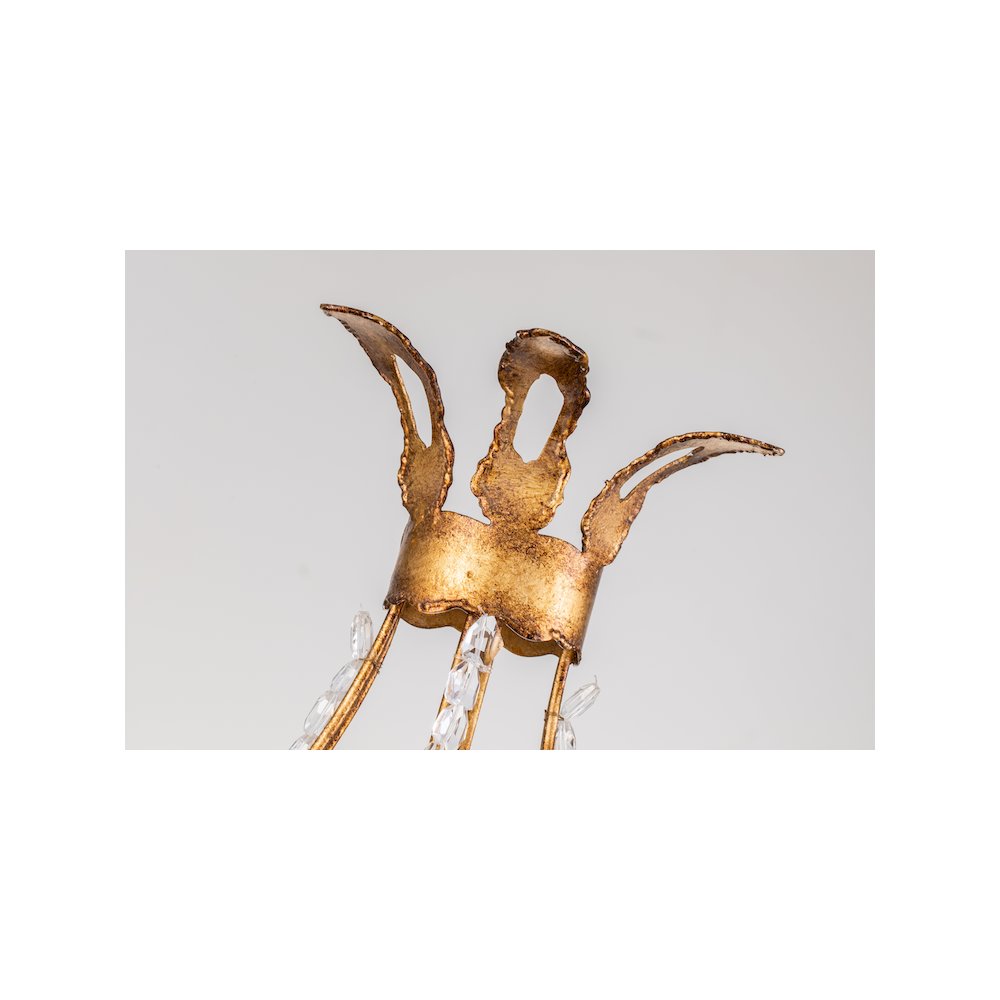 Monteleone 2-Light Sconce in Gold Leaf with Crystal Beading. Picture 2