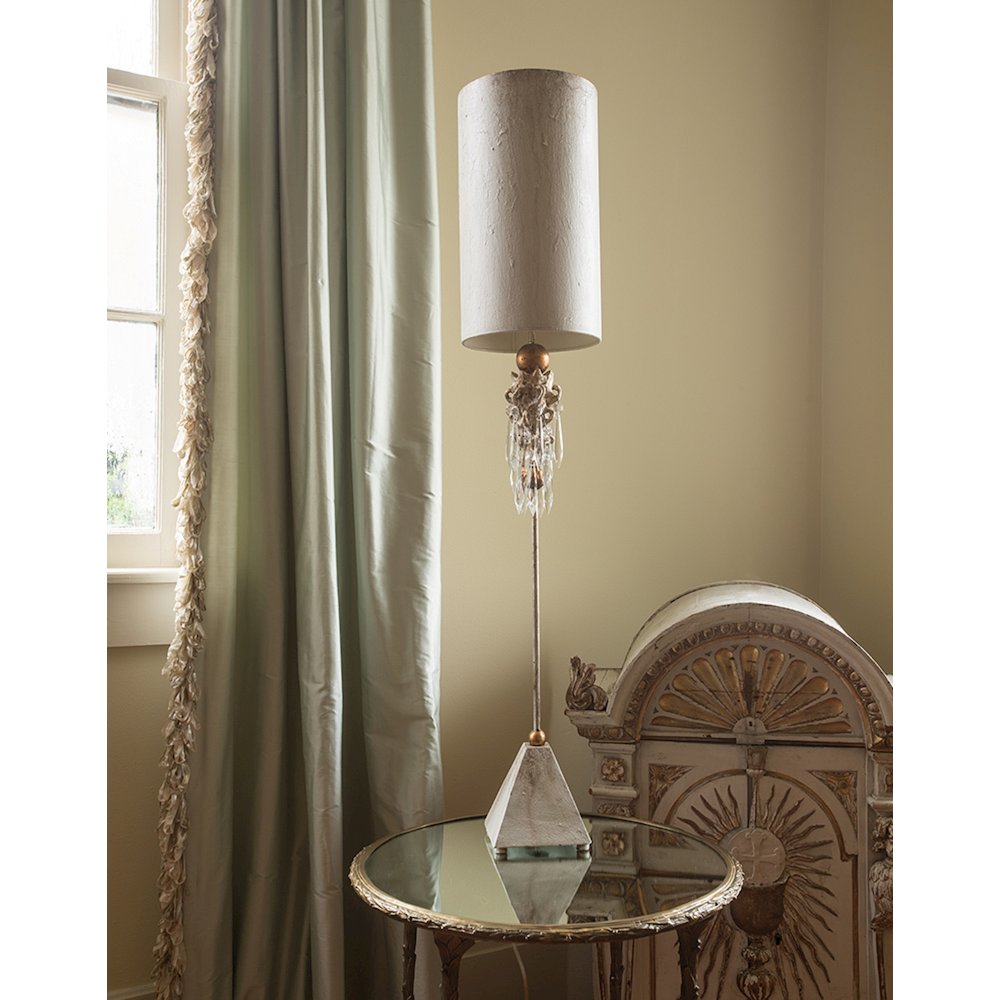 Madison Tall Buffet Table Lamp with Crystal in Gold and Silver. Picture 2