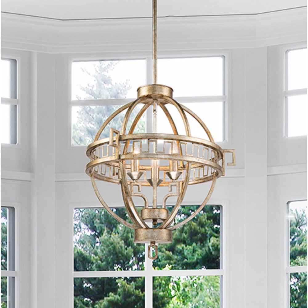 Lemuria 3 Light Geometric Globe Chandelier. Picture 2