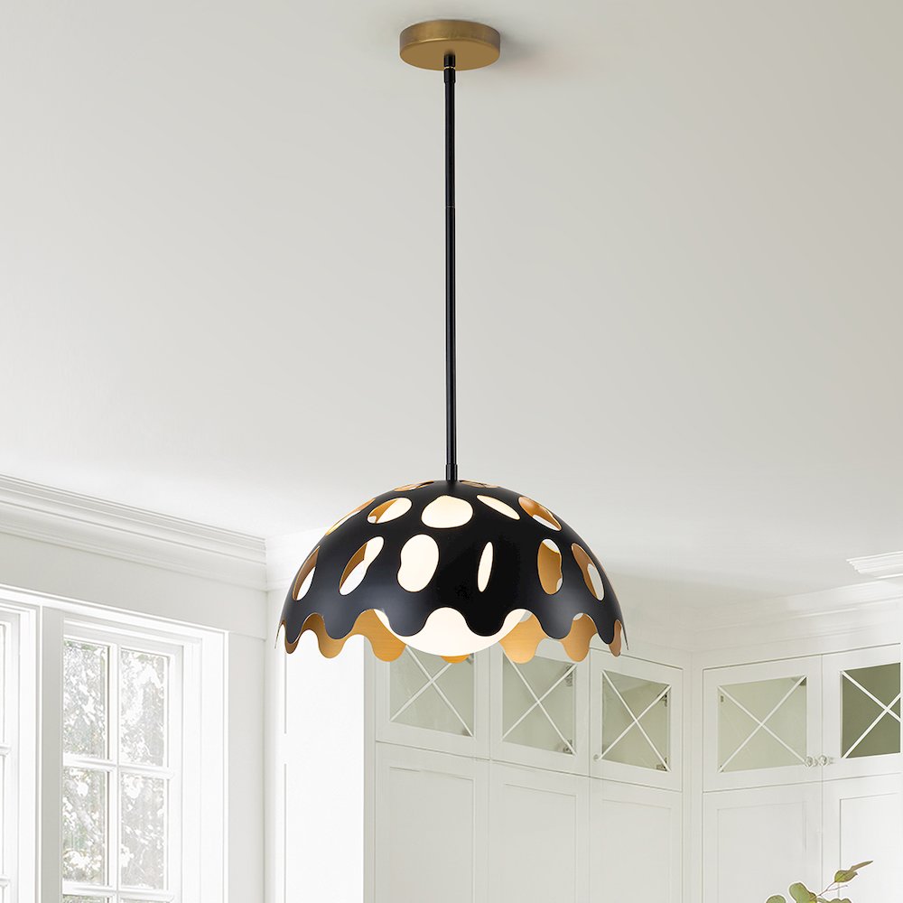 Pebbles 15" Pendant in Black. Picture 6