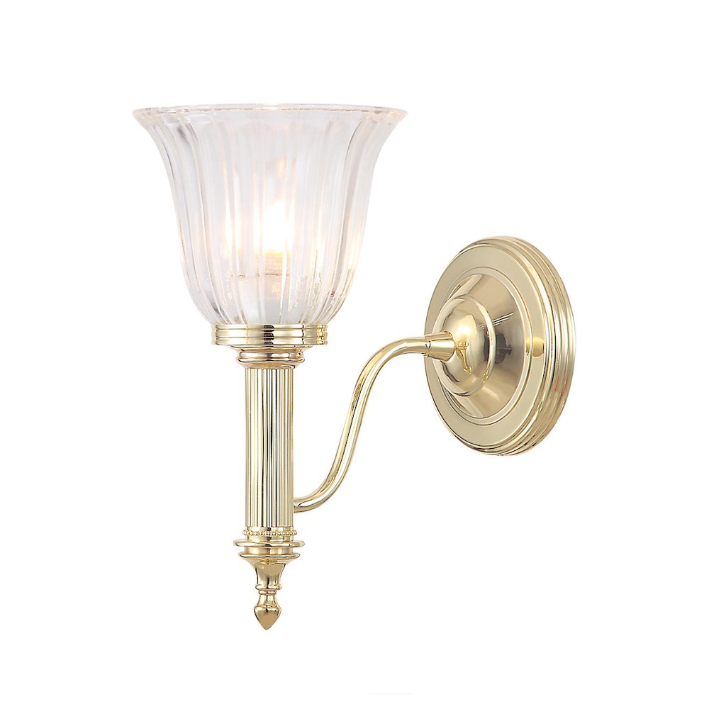 Carroll1 1 Light Bath Light in Polished Bronze. Picture 1