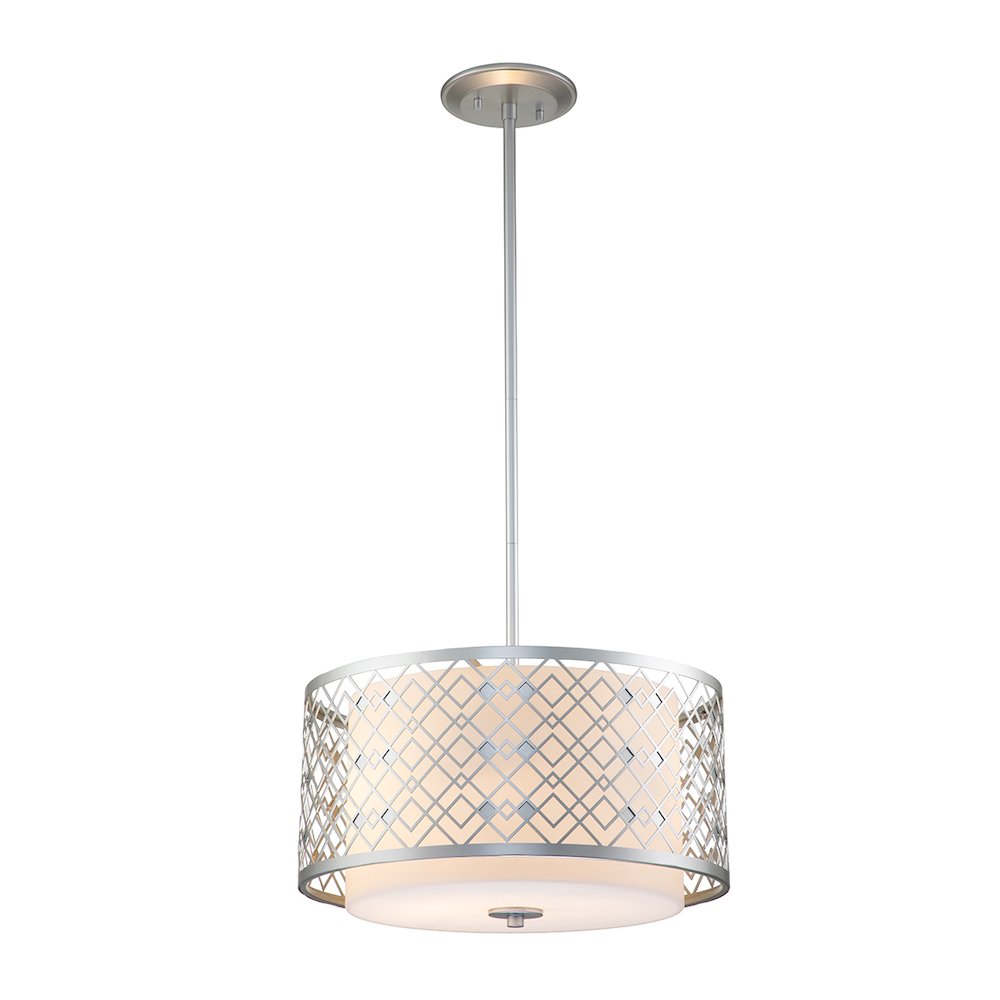 Ziggy Large Pendant in Lacquered Silver. Picture 1