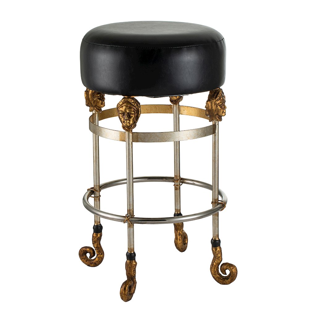 Armory Short Black Bar Stool. Picture 1