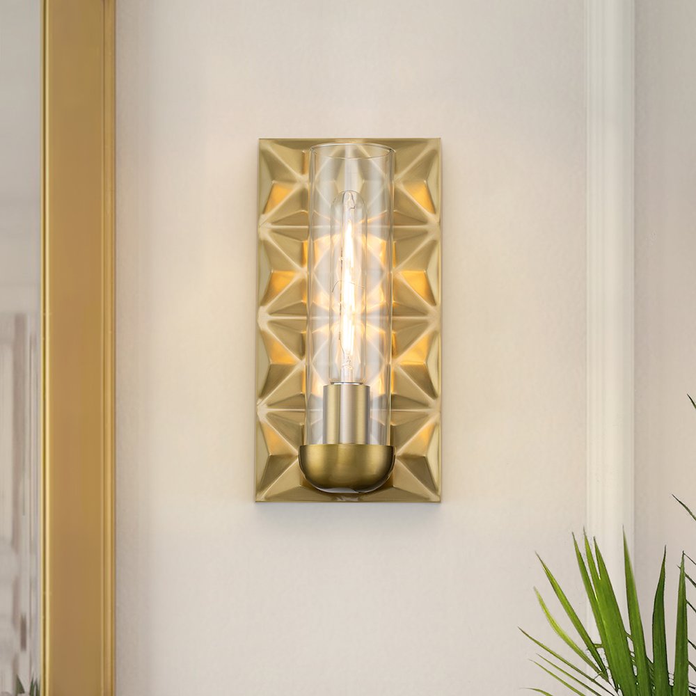 Alpha 1 Light Sconce in Aged Brass. Picture 2