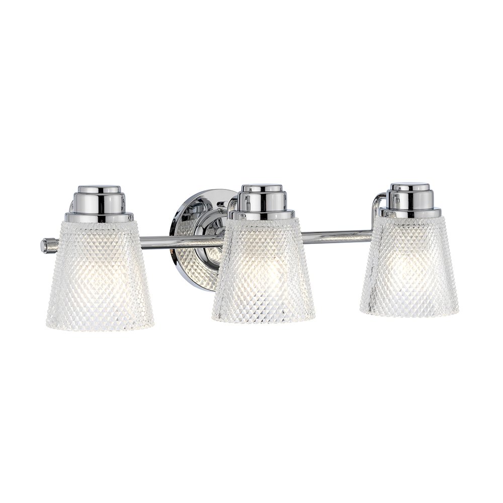 Hudson 3 Light Bath Light in Polished Chrome. Picture 1