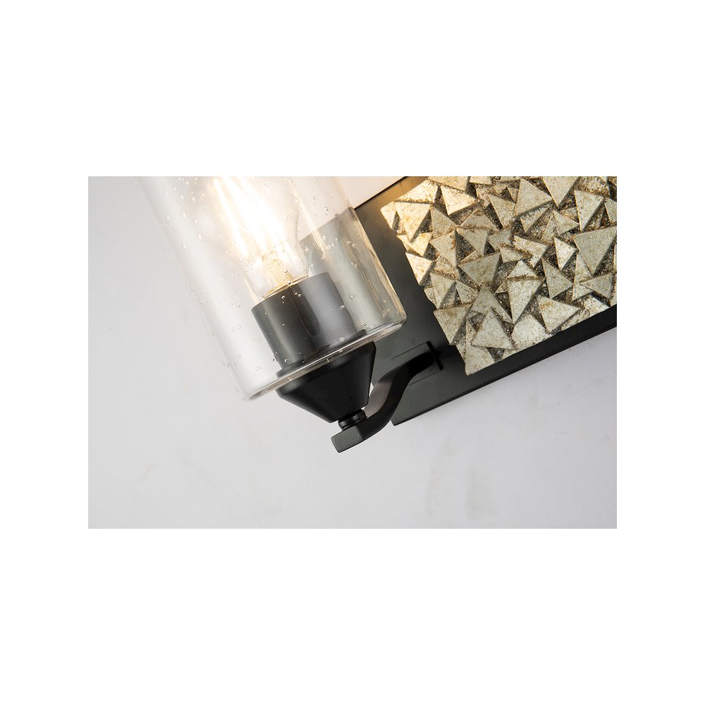 Bocage 2 Light Bath Bar In Matte Black And Silver. Picture 4