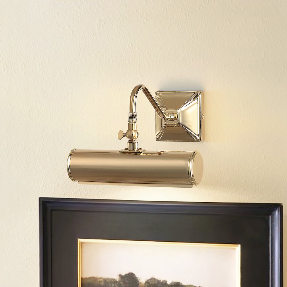 Leo 1 Light Small Picture Light in Polished Brass. Picture 2