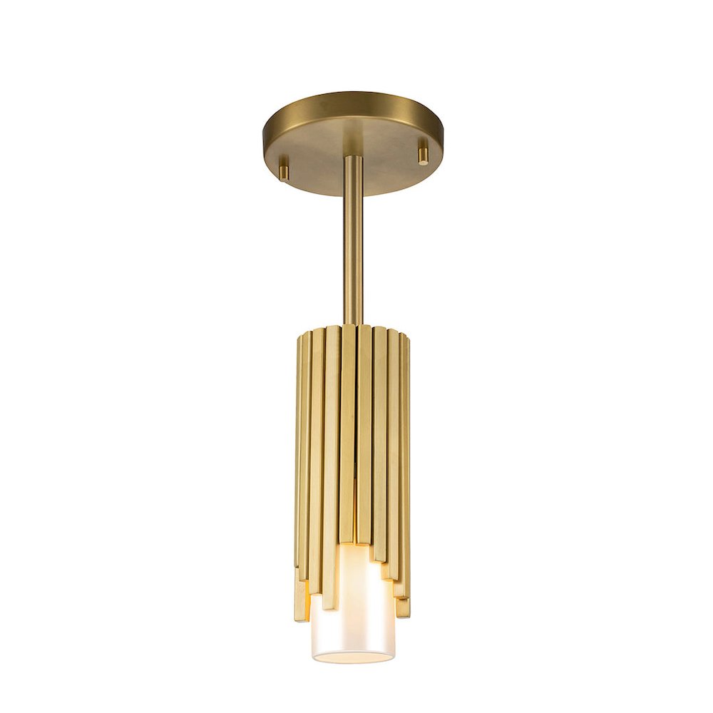 Marvel 1 Light Flush Mount/ Pendant Aged Brass. Picture 1