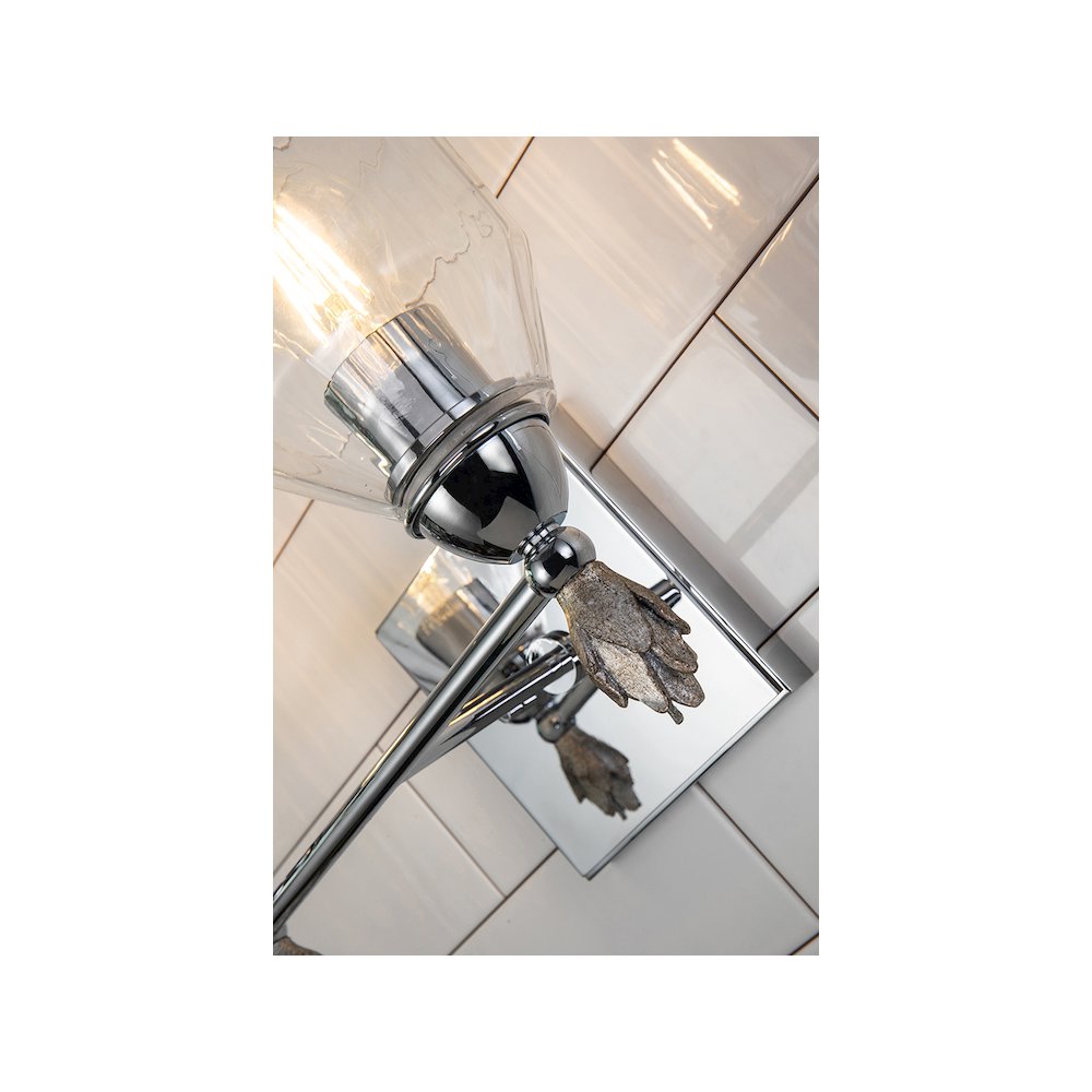 Felice 2 Light Vanity Light In Polished Chrome With Silver Accents. Picture 4