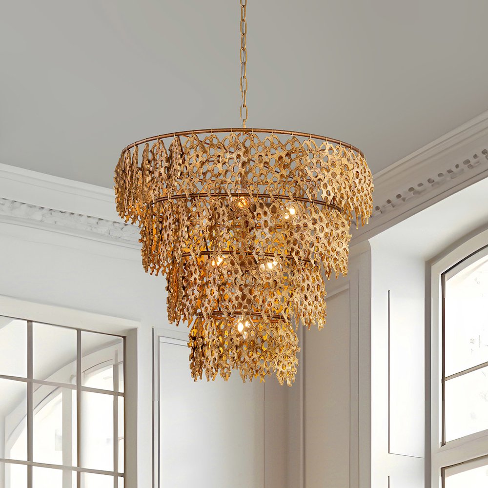 Coral Luxe Pendant in Gold Leaf. Picture 6