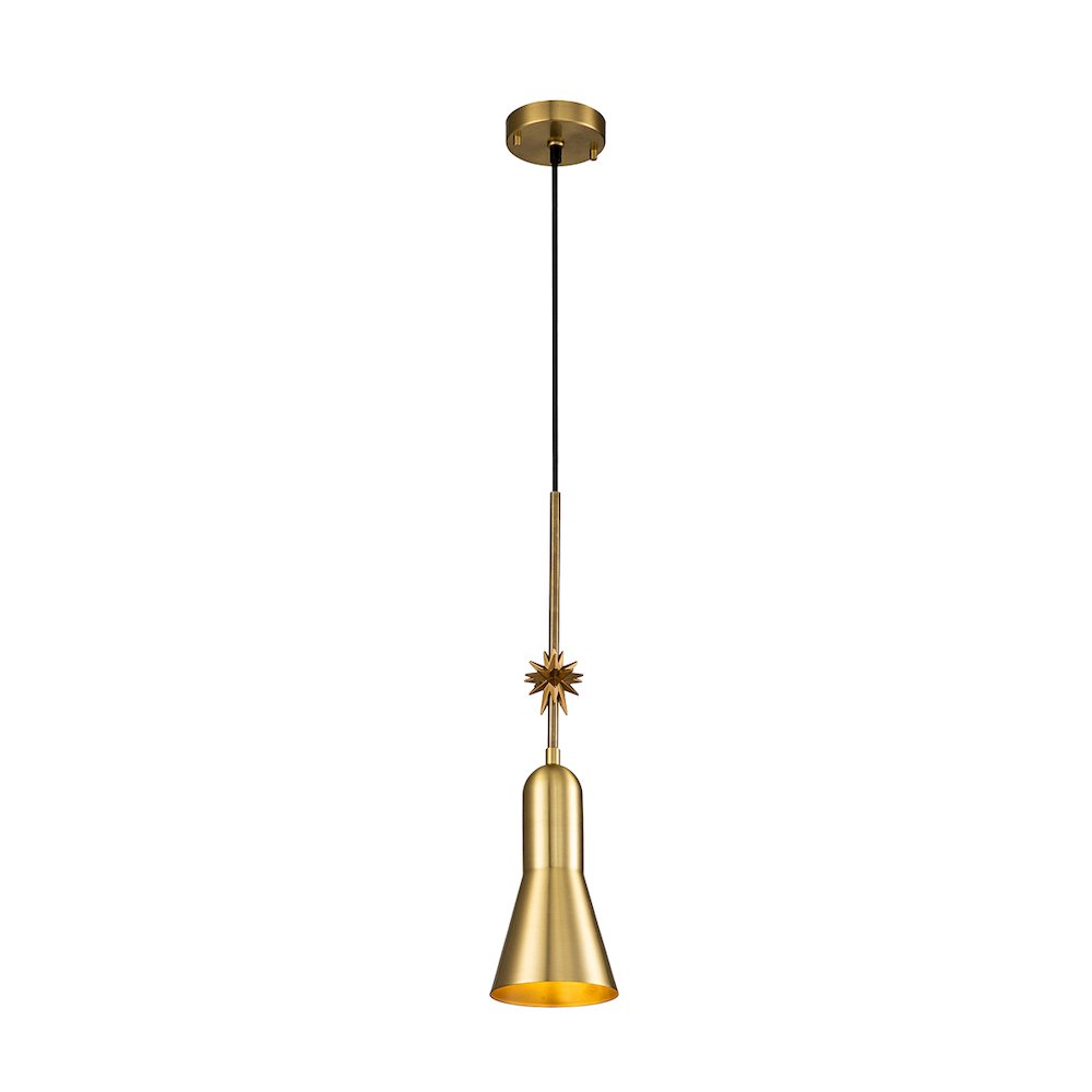 Etoile Small Aged Brass Pendant. Picture 1