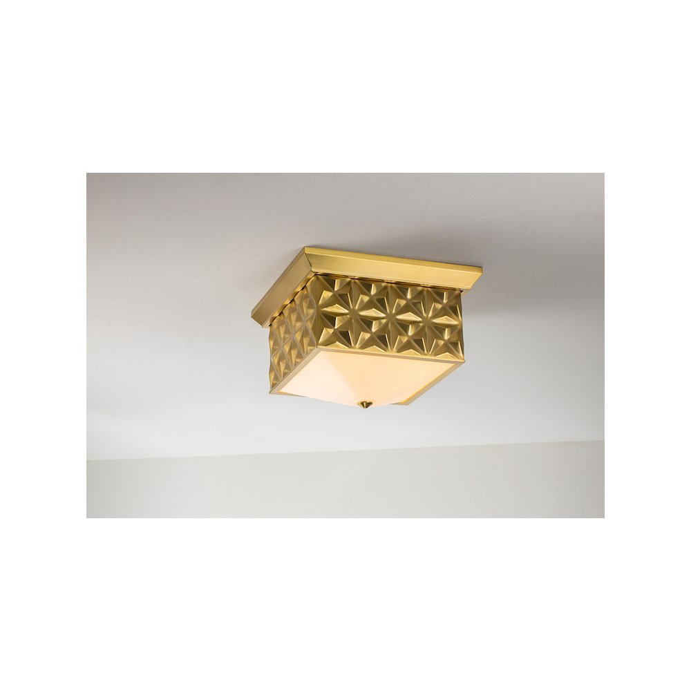 Alpha Square Flush Mount in Brass. Picture 3