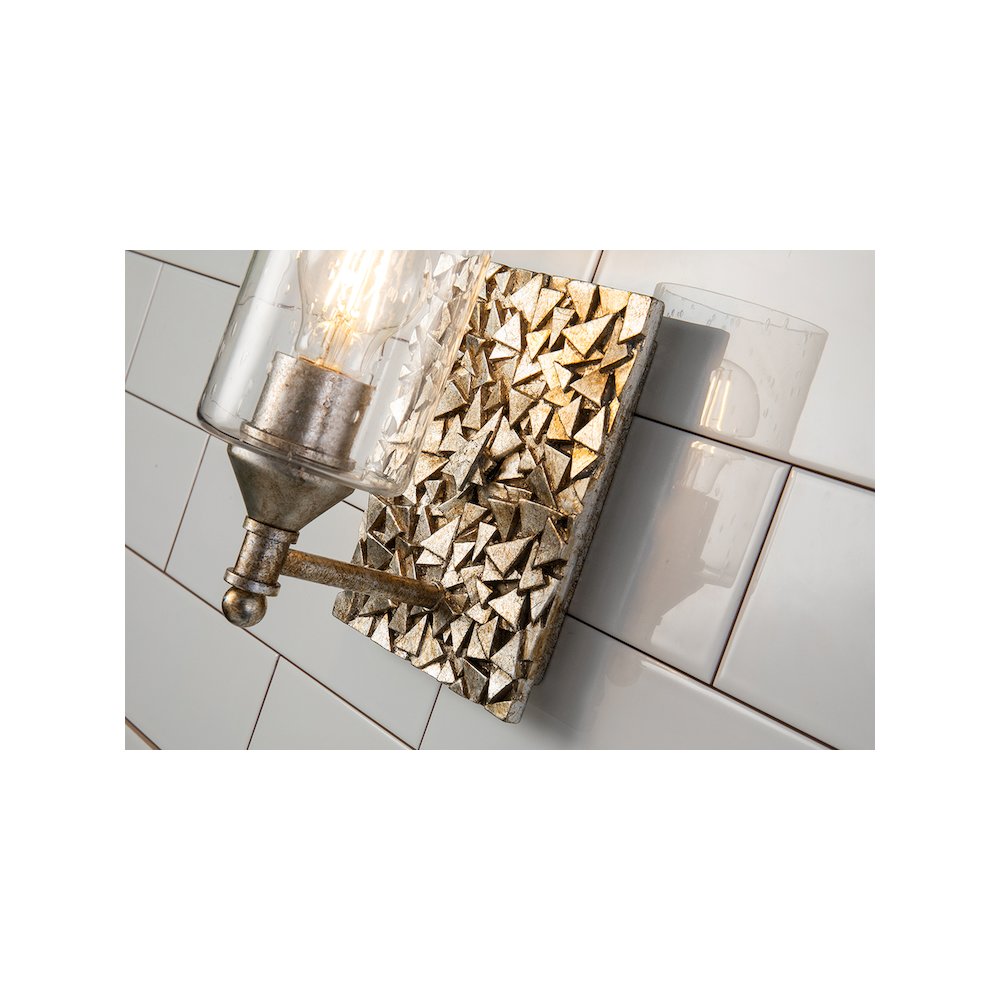Mosaic 1-Light Wall Sconce In Antique Silver. Picture 3