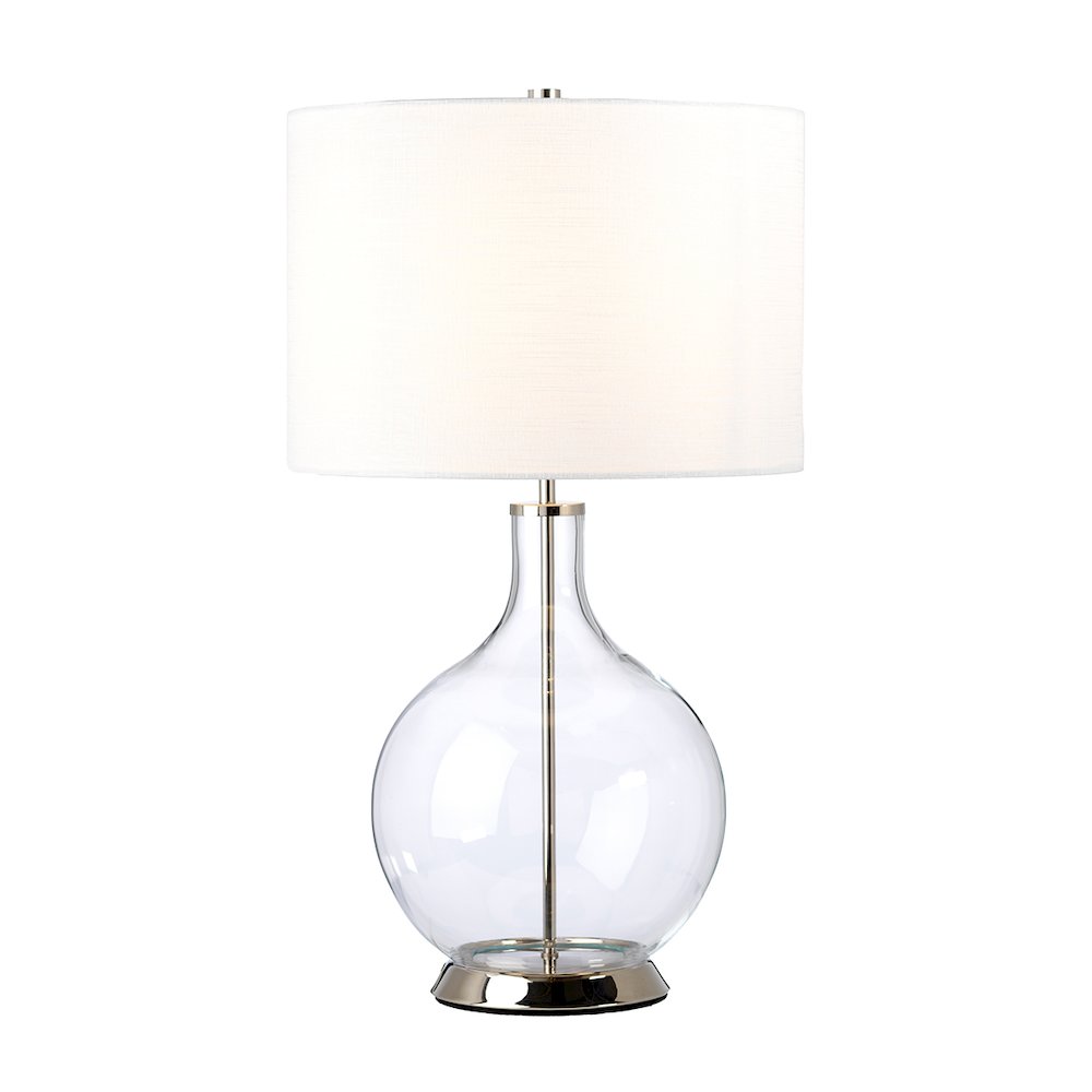 Orb 1lt Table Lamp - Polished Nickel (Complete with White Shade). Picture 1