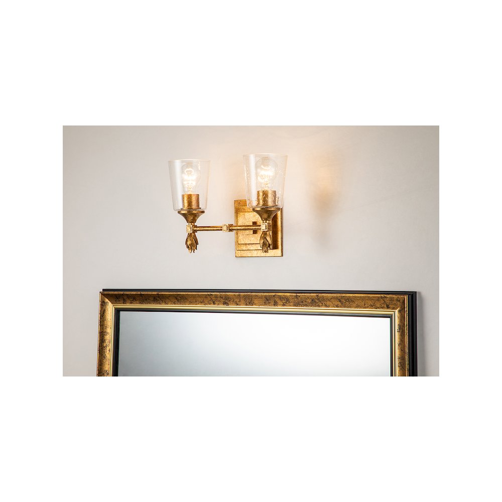 Vetiver 2 Light Vanity Light In Gold. Picture 4