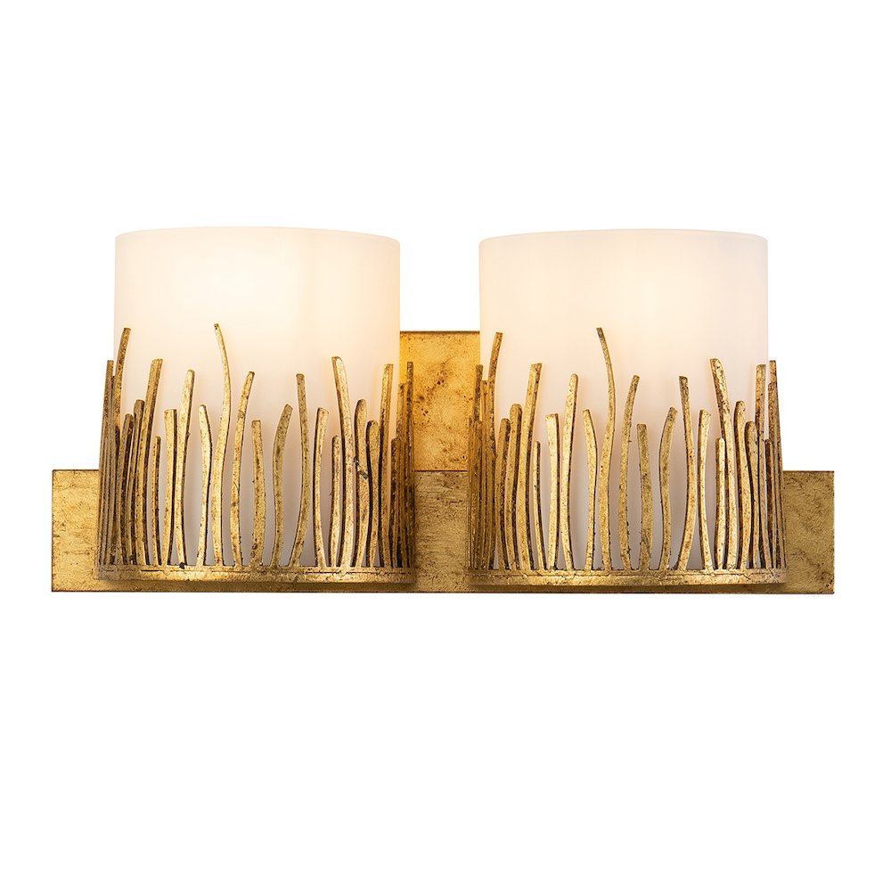 Sawgrass 2 Light Vanity In Distressed Gold. Picture 1