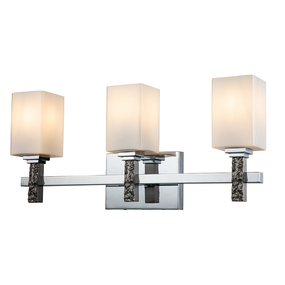 Jack 3 Light Bath Bar in Polished Chrome. Picture 1