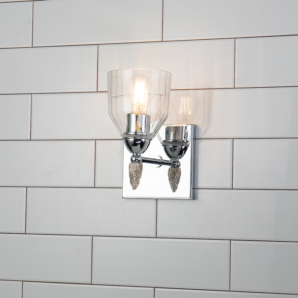 Felice 1 Light Wall Sconce In Polished Chrome With Silver Accents. Picture 3
