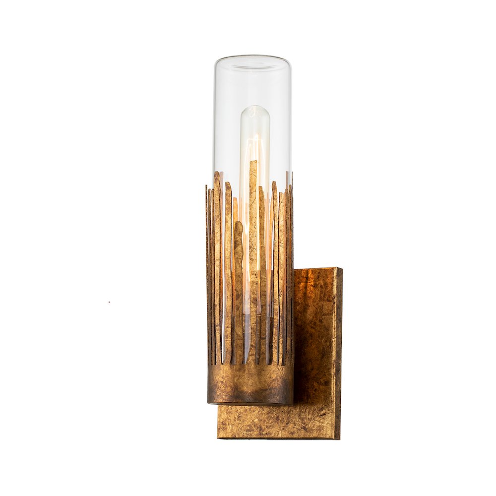 Sawgrass 1 Light Sconce in Gold Leaf. Picture 1