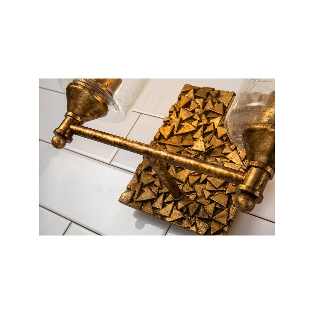 Mosaic 2-Light Vanity Light In Antique Gold. Picture 3