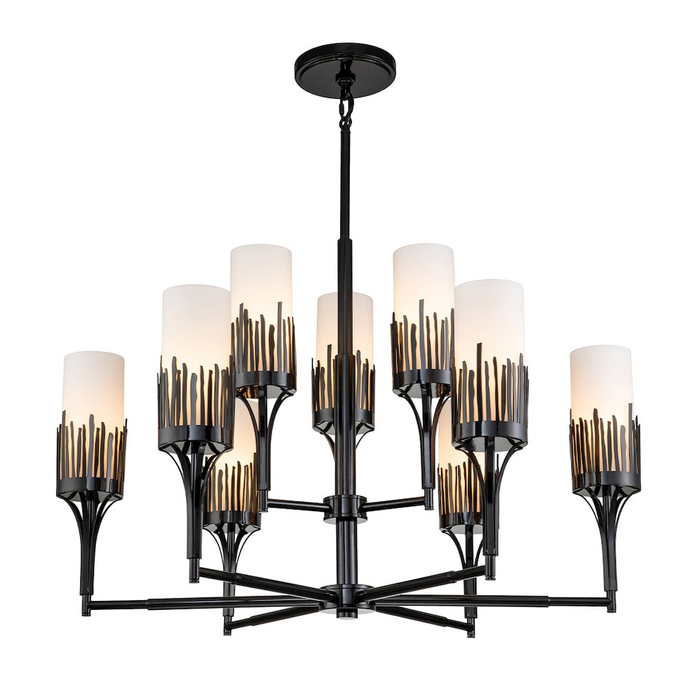 Sawgrass 9 Lt Chandelier in Black. Picture 1