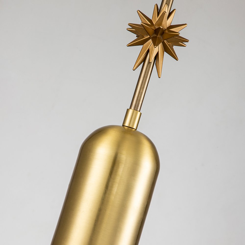 Etoille Large Aged Brass Pendant with Star. Picture 3