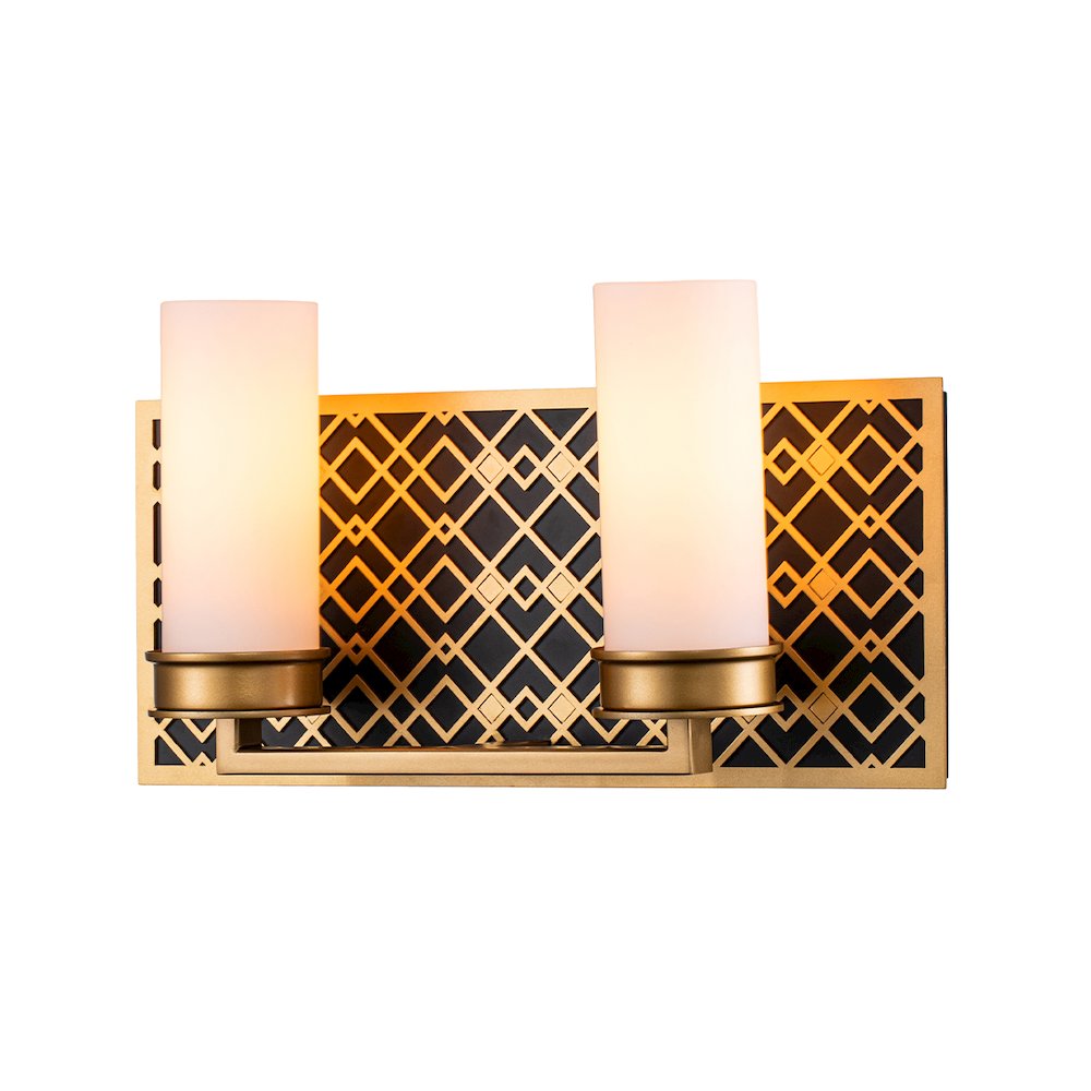 Ziggy 2 Lt Bath Bar in Lacquered Gold. Picture 1