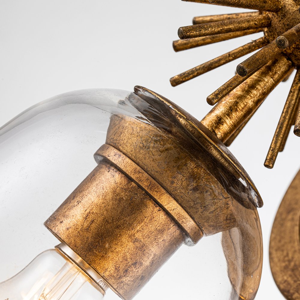 Staring 2 Light Sconce in Gold Leaf. Picture 4