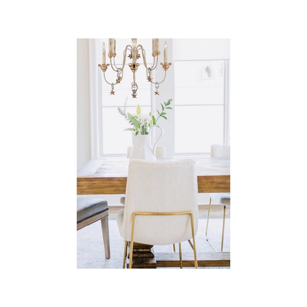Mignon 8 Light  Two-tier Antique Gold Chandelier. Picture 3